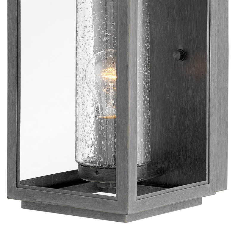 Large Wall Mount Lantern, Ash Bronze, 17.5" H x 8.25" W x 8.75" D