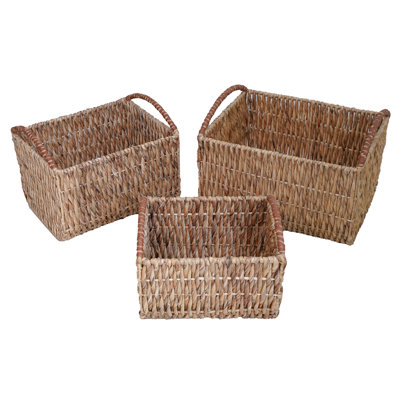 Seagrass 3 Piece Wicker Basket Set