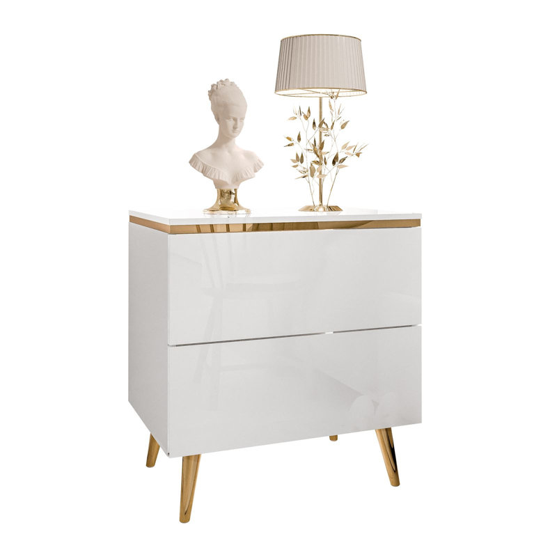 50cm W Manufactured Wood Bedside Table