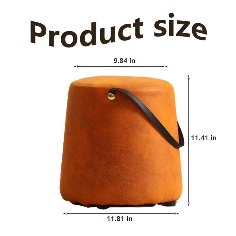 Tabouret d'appoint en bois massif Kadis, Orange