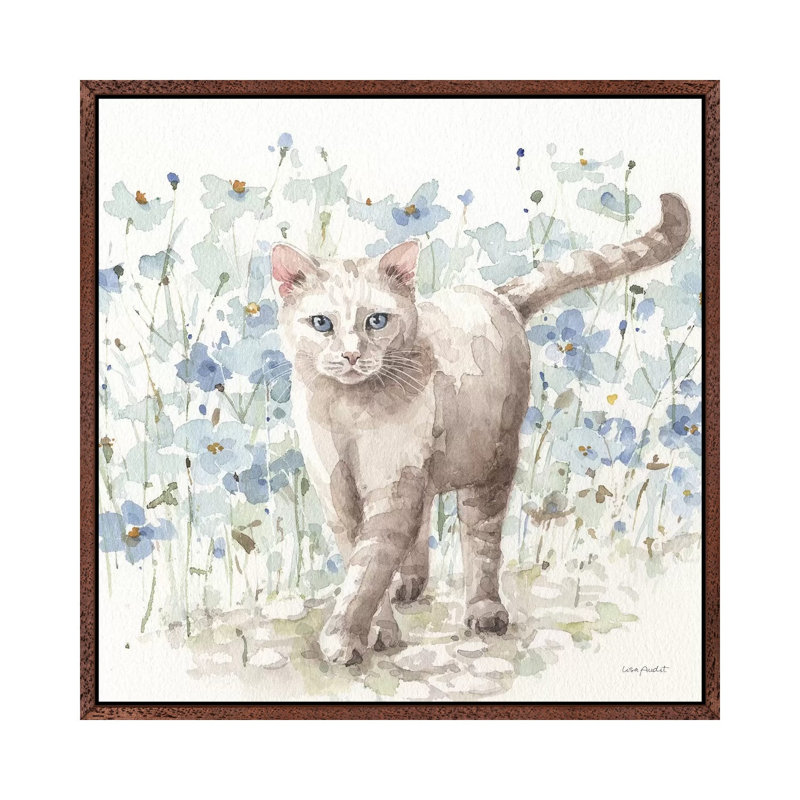 Bohemian Blue IXB by Lisa Audit - Painting on Canvas, Classic Brown Wood Framed, 93.98cm H x 93.98cm W x 3.81cm D