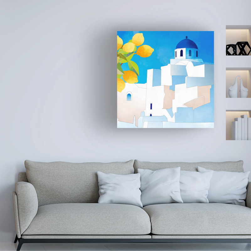 Art sur toile «ologa bologra Ana Rut Bre Santorini Neu », H 14 po x l 14 po