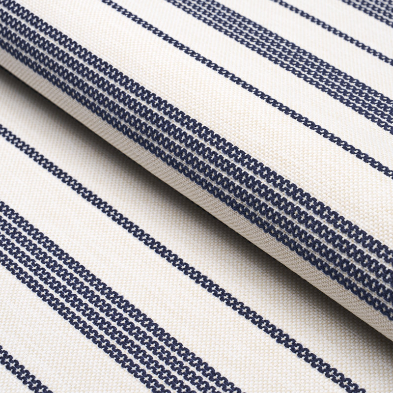 Serra Mesa Indoor/Outdoor Stripe Fabric, Navy