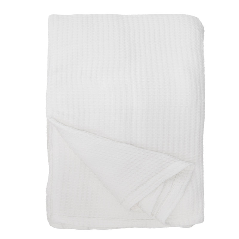 Balboa Waffle Blanket, White, King