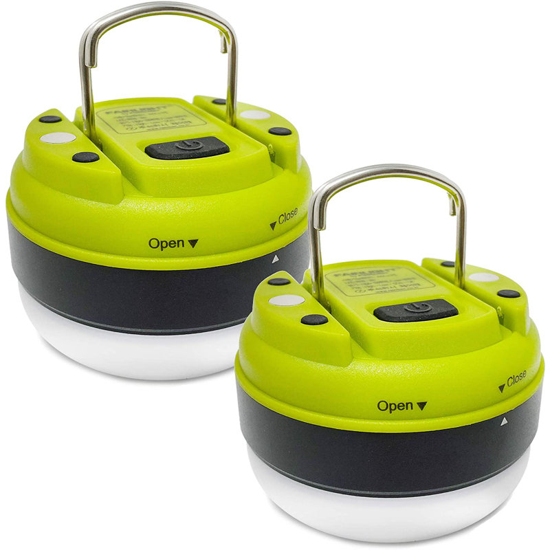 Lanterne de camping à DEL - Mini lampe de poche imperméable et parfaite avec base magnétique pour les ouragans d'urgence, d'extérieur, de randonnée, de maison et de voiture - ensemble de 2 cadeaux