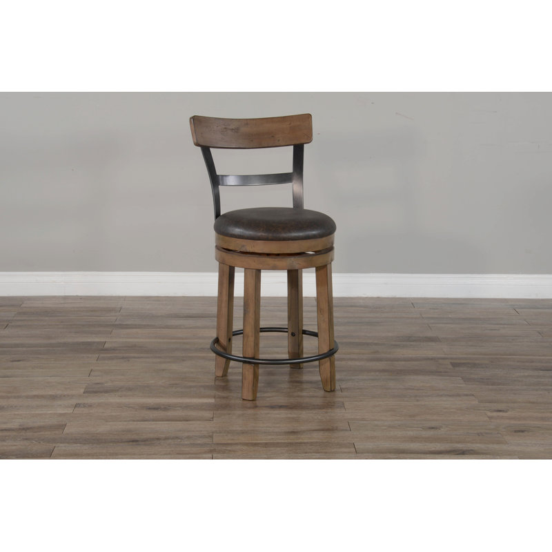 Meilani Swivel Upholstered Counter Stool, Counter Stool (24" Seat Height), Buckskin