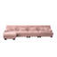 Canapé modulaire en chenille rose, canapé en forme de L à 4 places avec repose-pieds convertible pour le salon