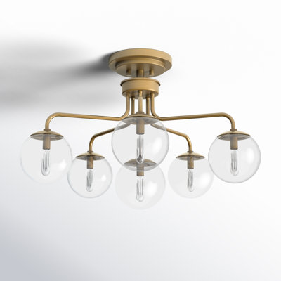 Chemise 6 Light Glass Semi Flush Mount