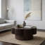 Table basse moderne en forme de fleur de prunier de 80,3 cm (31,6 pouces) avec rangement dissimulé, table d'appoint en placage de bois naturel pour salon ou appartement