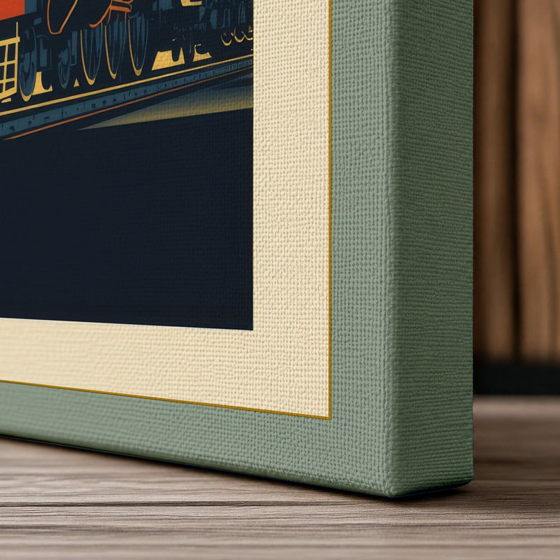 Iron Horse Rising Retro - Wrapped Canvas, 24x16 - 61.0 x 40.6 cm, Sage Border