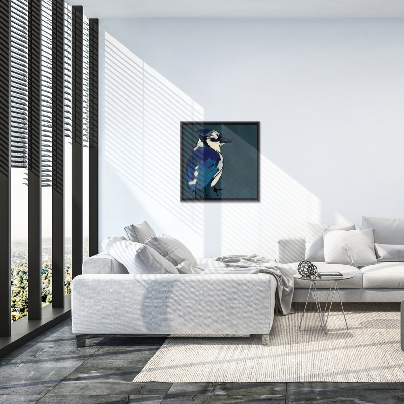 Nature Inspired Azure Aviary, 16" H x 16" W, Black, Floated Framed Canvas