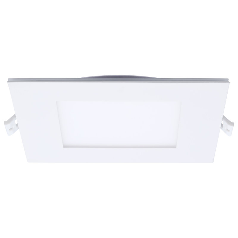 12 Watt LED Direct Wire Downlight With Night Light 6 Inch Remote Driver CCT Selectable Dimmable Square White Finish