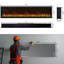 Linear Recessed-In Electric Fireplace With Remote Control, Adjustable Heat & Timer-1023105740