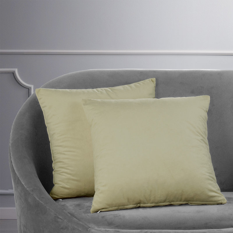Signature Velvet Throw Pillow Covers - Decorative Pillow Covers, Cool Beige