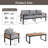 4-Piece Acacia Wood Patio Set with Removable Cushions-412396258