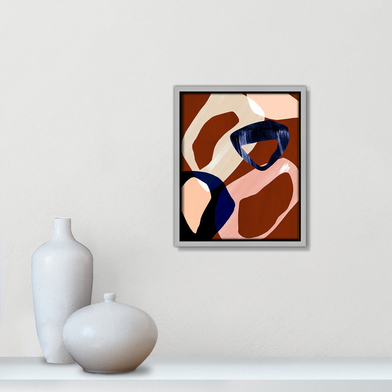Loop I Print par Violets Print House, Framed Canvas, Flottant argent, L 9,5 po x H 11,5 po
