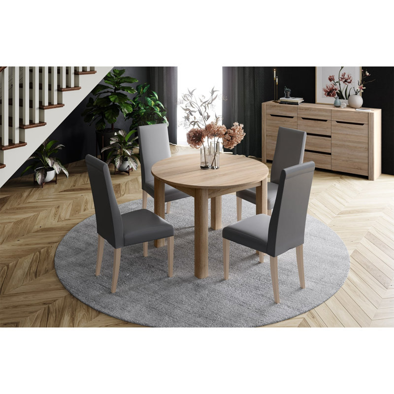 Narkita Round Extendable Table 105-240cm, Sonoma Oak