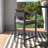 Elza Outdoor Patio Barstool in Aluminum and Gray Cushions-66603313