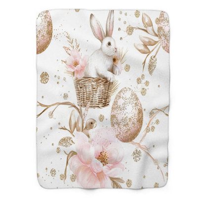 Ensoleillé Pâques - couverture sherpa de qualité supérieure 1 pièce