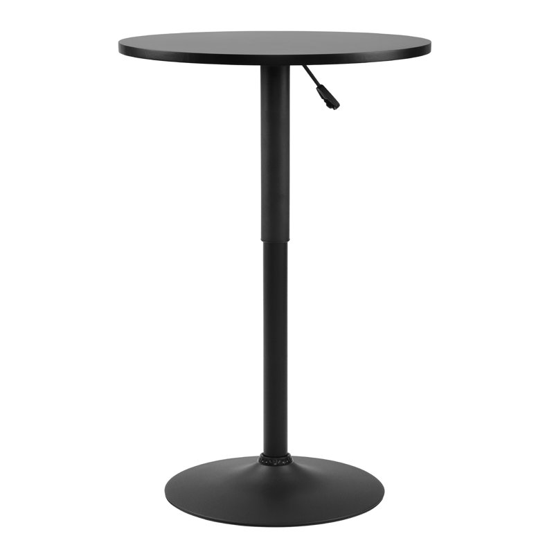Bushrah Round Metal Base Dining Table, Black, Black