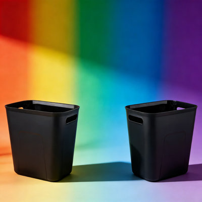 Rectangular Plastic Trash Can Wastebasket, 3.5 Gallon Capacity For Bathroom, Kitchen, Office, And Small Spaces, 2-Pack