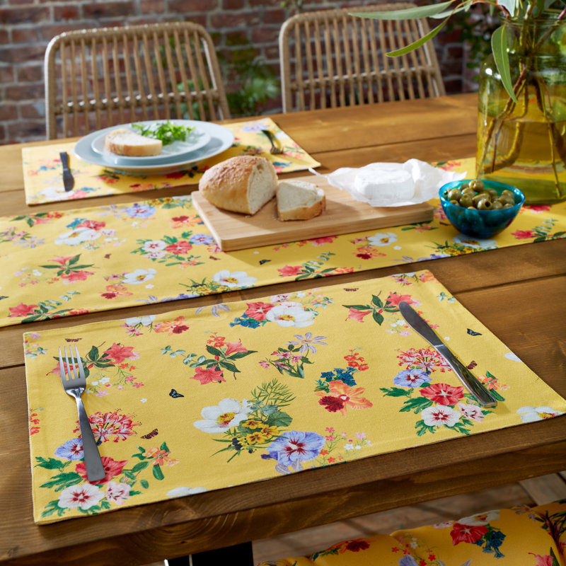 Annagh Cotton Blend Floral Rectangle Placemat
