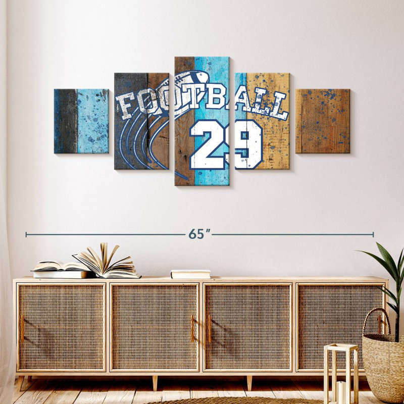 Surface du logo du football, H 24 po x l 55 po