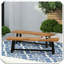 Ensemble de 2 bancs d'extérieur en acacia Sandblast Teck Finish-1550122621