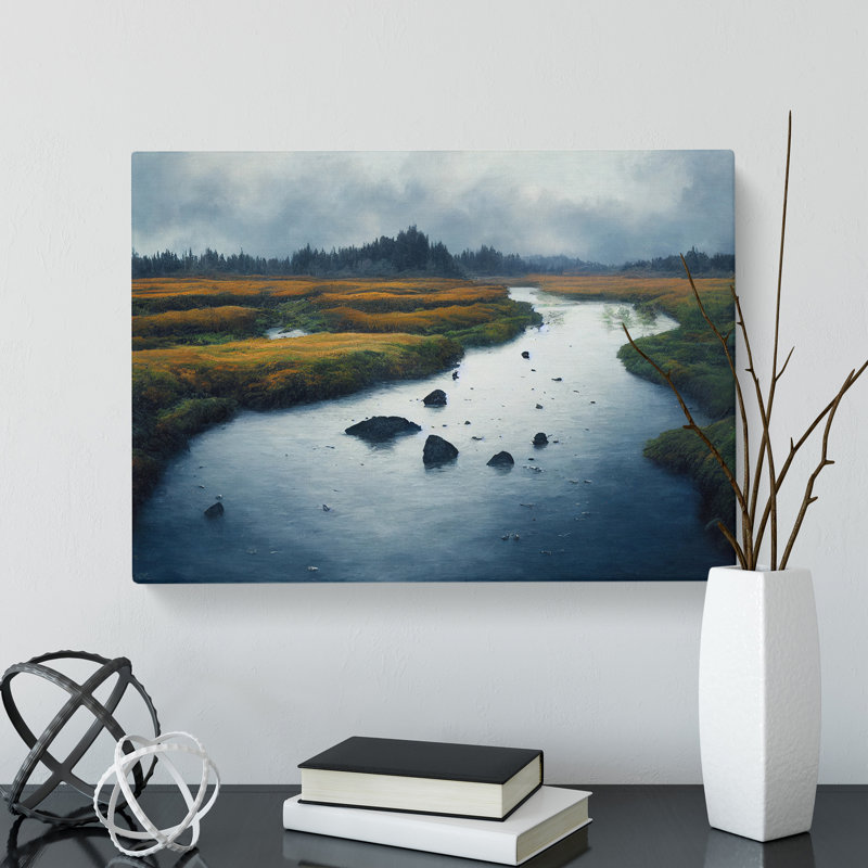 Stunning Forest River - Wrapped Canvas