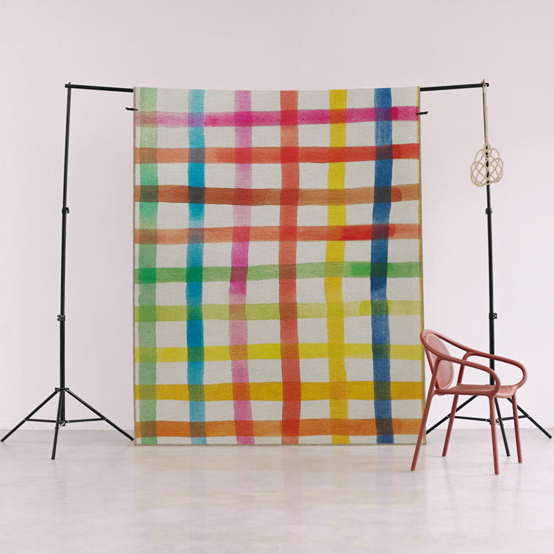 Multi-Colored Mixed Line Stripe Patterned Creative Modern Decorative Rug, Runner 3'10" x 9'10"