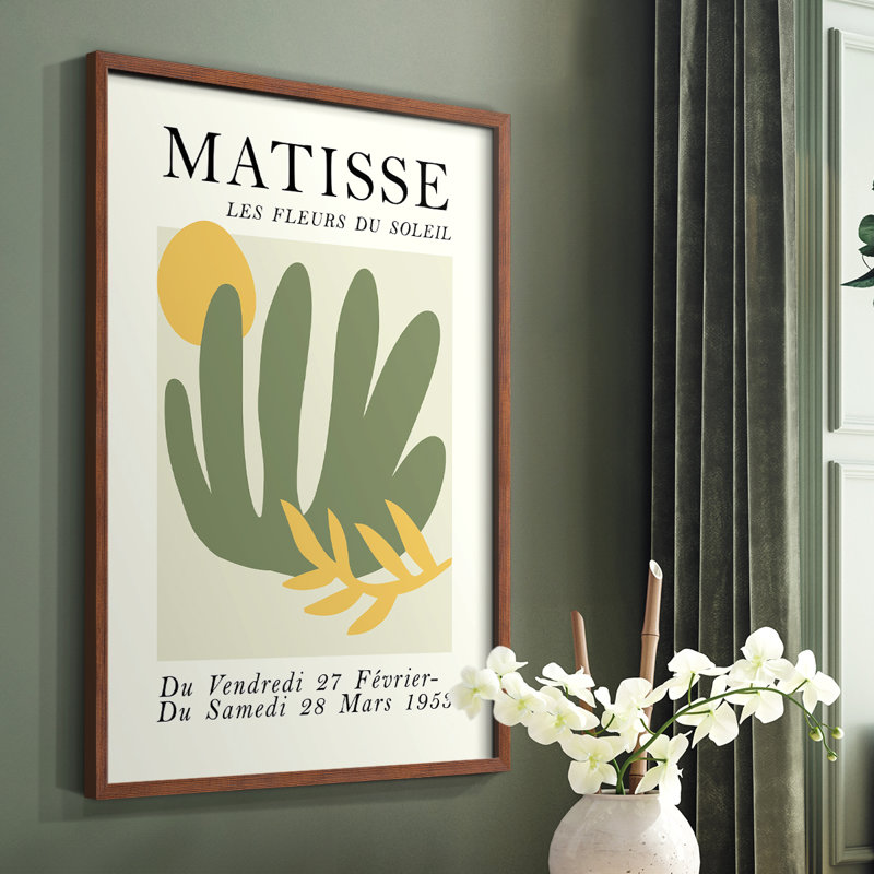Matisse CCLXXVIII Framed Print - Solid Wood, Brown, 20" H x 16" W