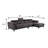 99" W Contemporary Sectional, Dark Gray-676428680