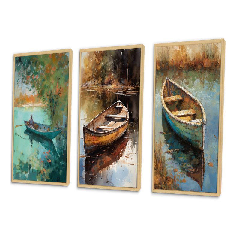 Ensemble de 3 pièces Autumn Lake, Cadre naturel flottant, H 20 po x l 36 po