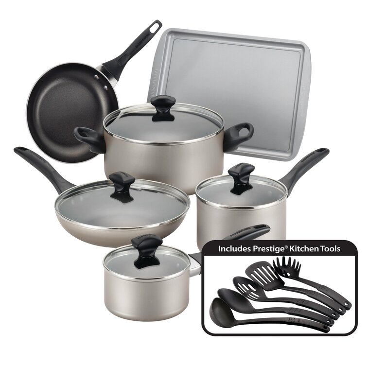Farberware Dishwasher Safe Nonstick Cookware Pots and Pans Set, 15 Piece