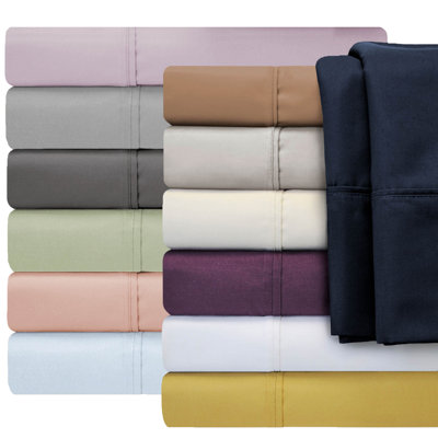 1000 Thread Count Solid Deep Pocket Cotton Blend Bed Sheet Set