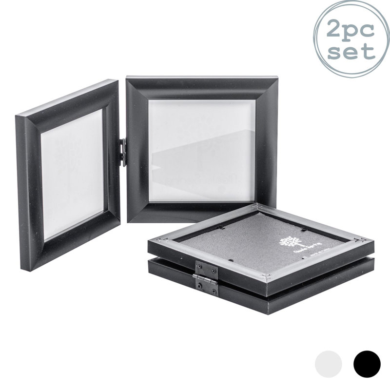 Nicola Spring - Folding 2 Photo Frames, Black