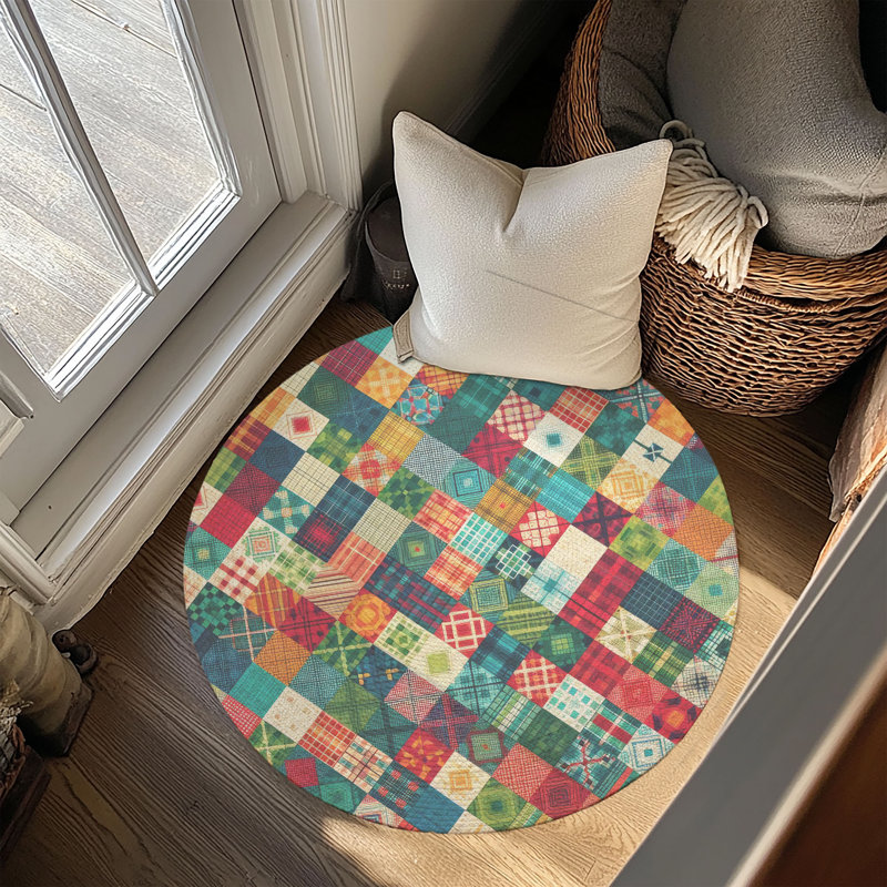 Tapis tressé de la collection Cozy Plaid, Rond 5 pi