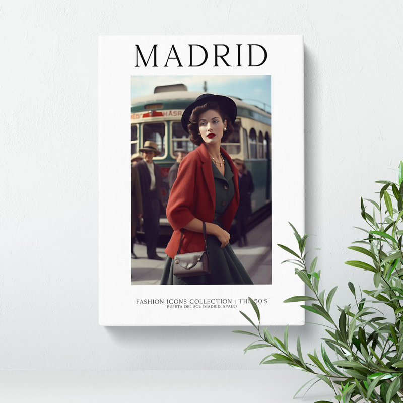 Fashion Icons Woman Colour Madrid Spain - Wrapped Canvas