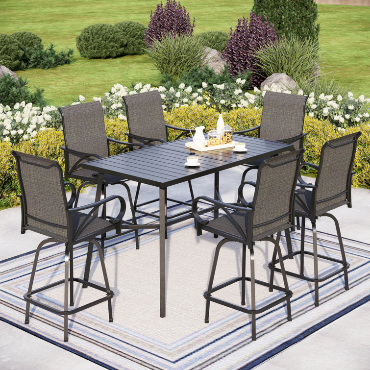 Minehead Rectangular 6 - Person 67" Long Bar Height Dining Set