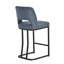 Ensemble de 6 tabourets de bar modernes rembourrés à hauteur de comptoir en chenille avec dossier ouvert et base en métal noir mat pour îlot de cuisine, salle à manger-804814131-804814133