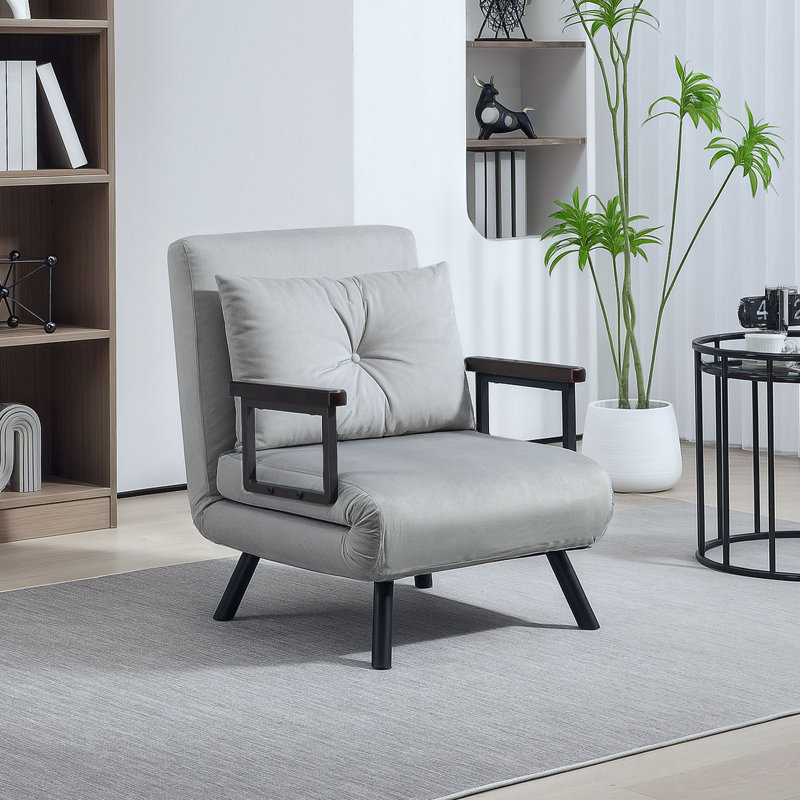 Upholstered Armchair, Light Grey