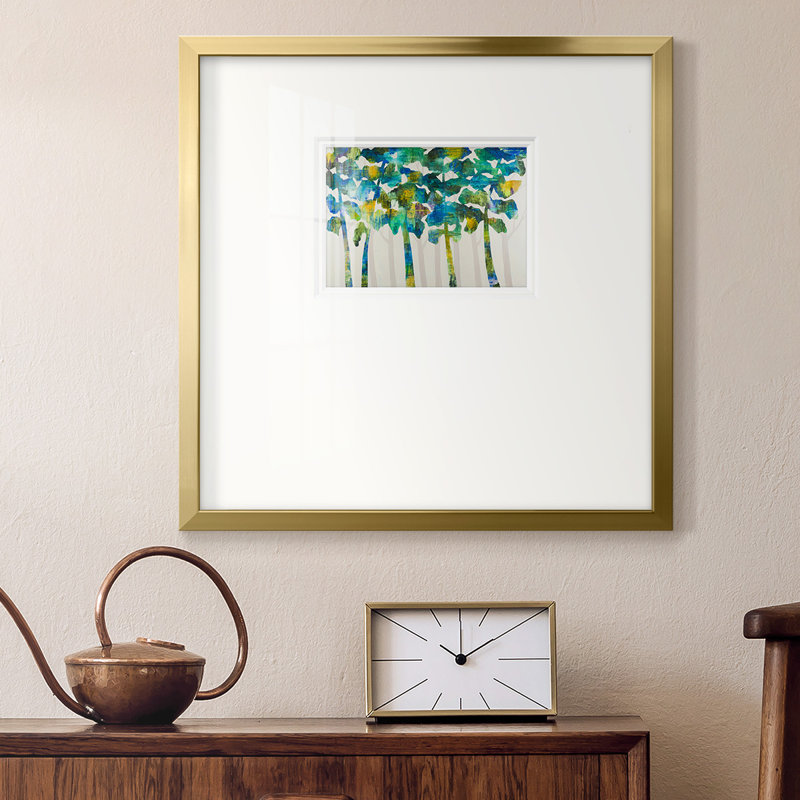 Tall Trees VII " Tall Trees VII " Painting Print, 17" H x 17" W x 1.25" D, Silver Framed