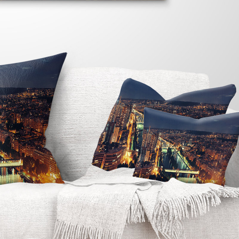 Coussin lombaire soirée cityscape photo paris city