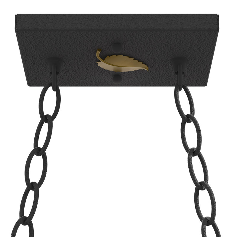 6 - Light Pendant, Silver, Textured Black, Mica