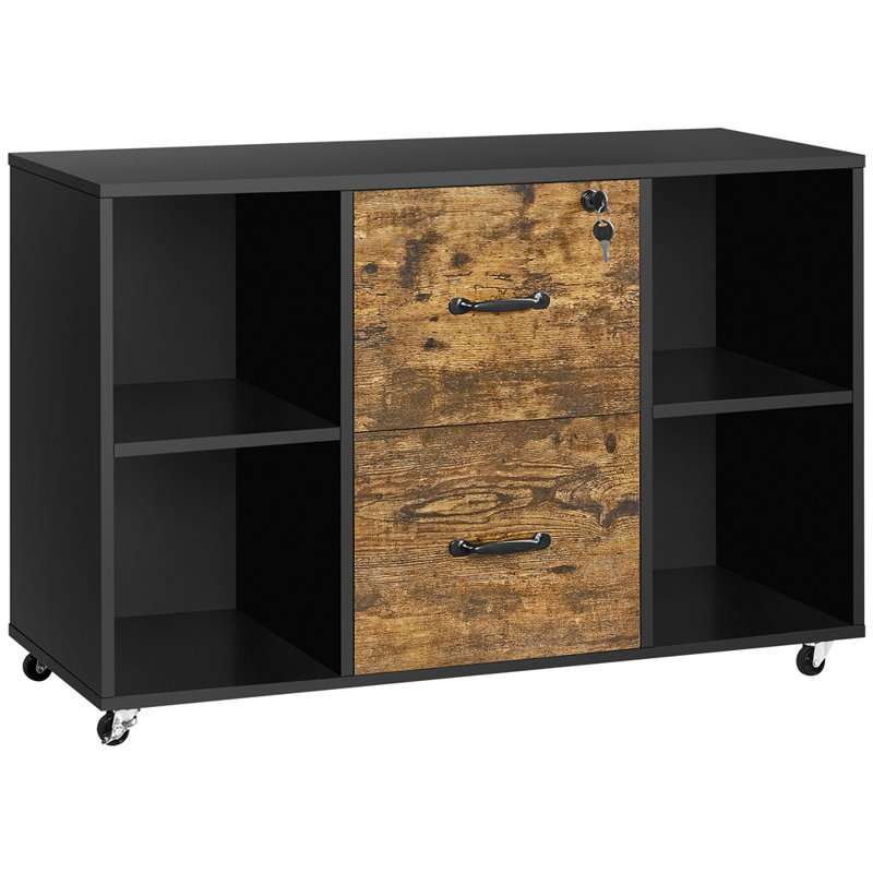 Colour Storage Cabinet, Black/Rustic Brown