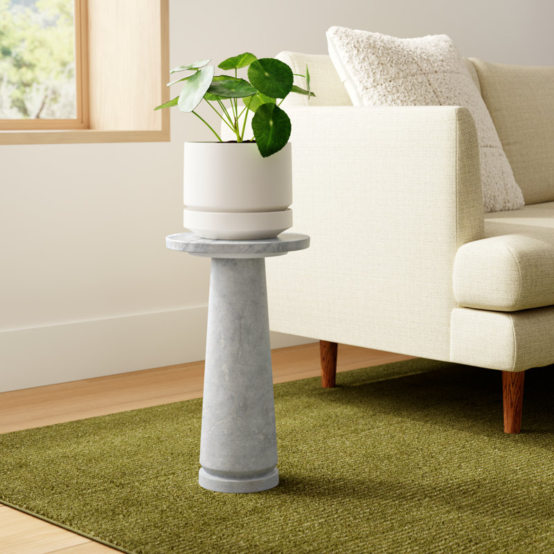 Daktari Marble Top End Table, Light Gray