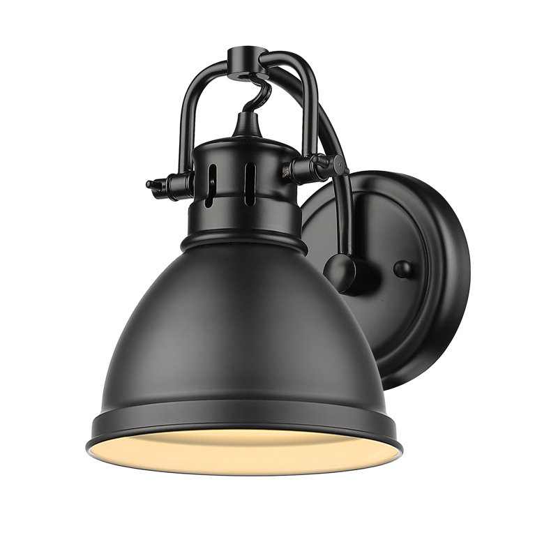 Applique murale 1 lumière pour salle de bain Calico, Noir mat, Noir mat