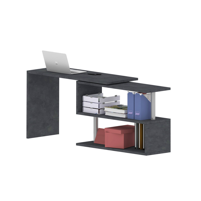 L-Shaped Computer Desk, Grey, Rport Grey