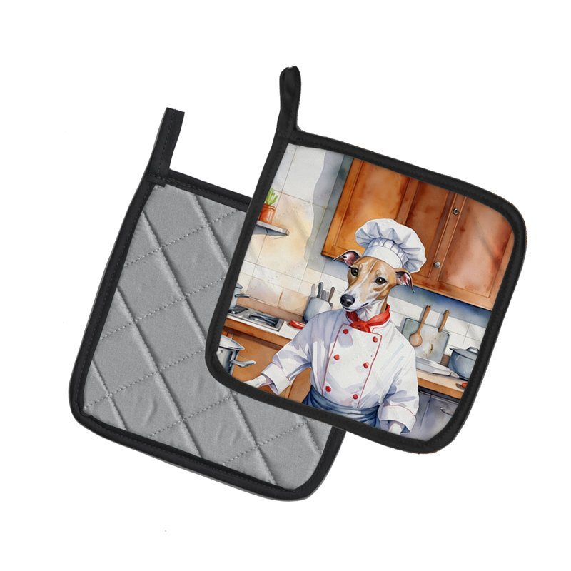 Caroline's Treasures The Dog Chef Polyester Potholder Set