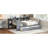 Spacious Wooden Beds With Storage, Upholstered Headboard, Modern Gray